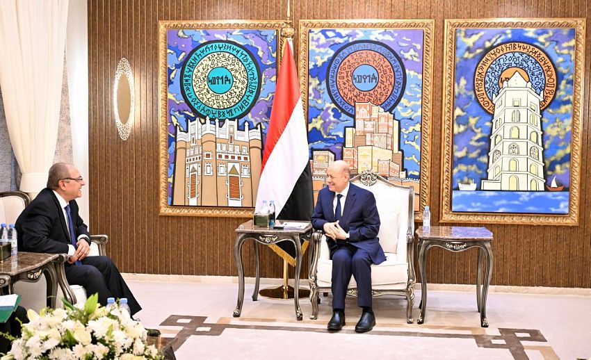 رشاد العليمي يستقبل السفير المصري لدى اليمن في الرياض