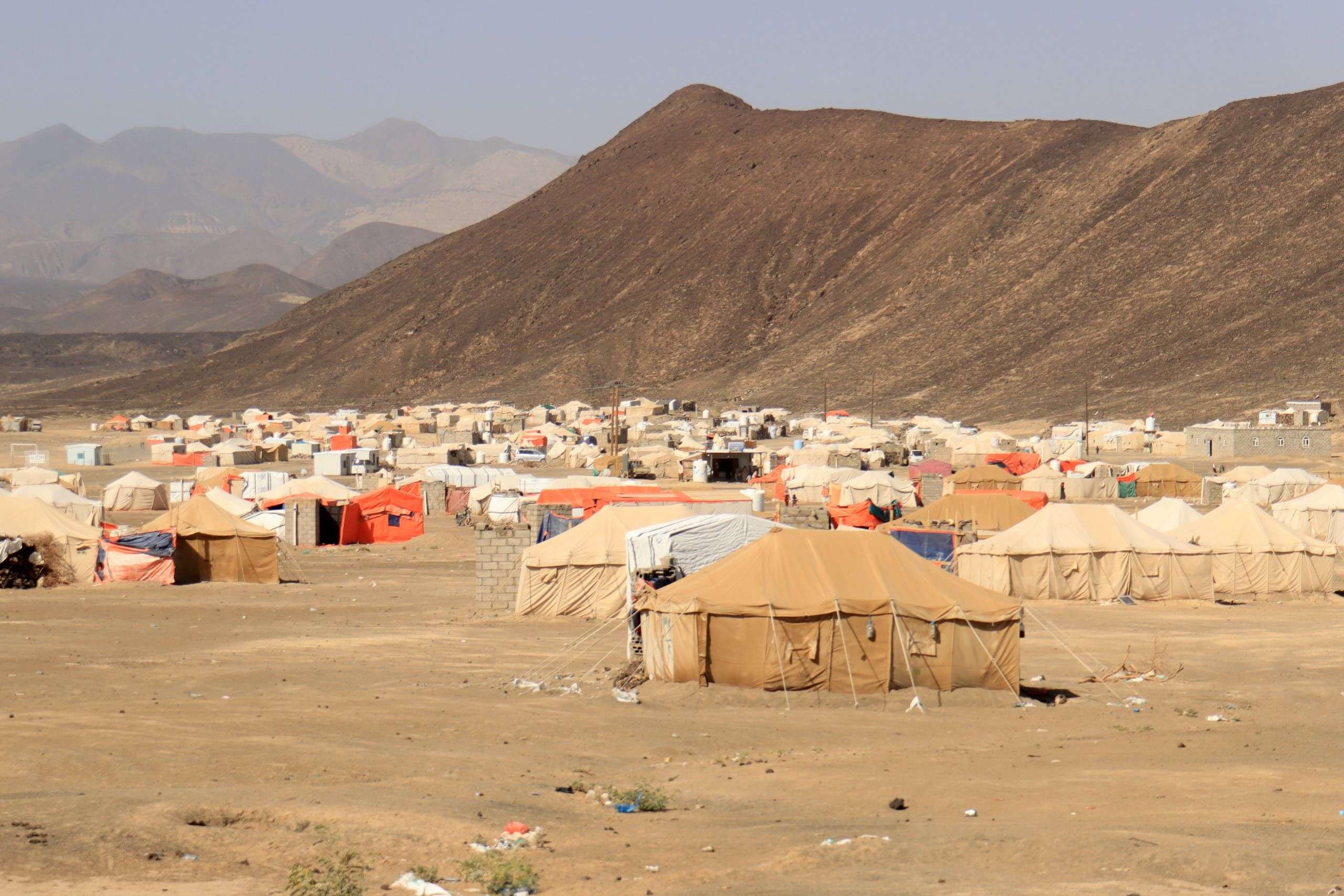 إحدي مخيمات النازحين في مأرب