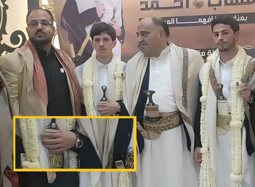 صورة متداولة من حفل زفاف نجل زعيم الحوثيين (سوشيال ميديا)