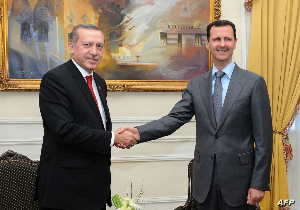لقاء سابق للرئيس التركي بنظيره السوري بشار الأسد (أ ف ب)