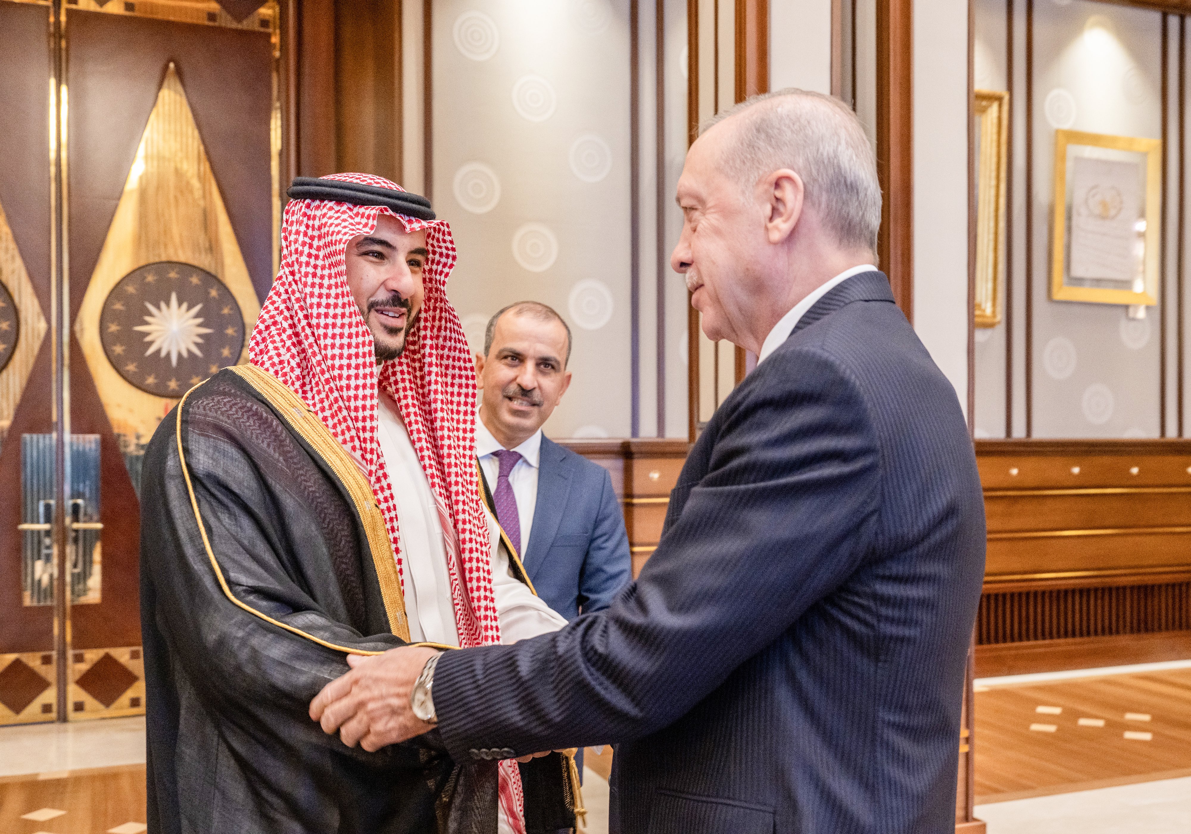 استقبال الرئيس التركي لوزير الدفاع السعودي