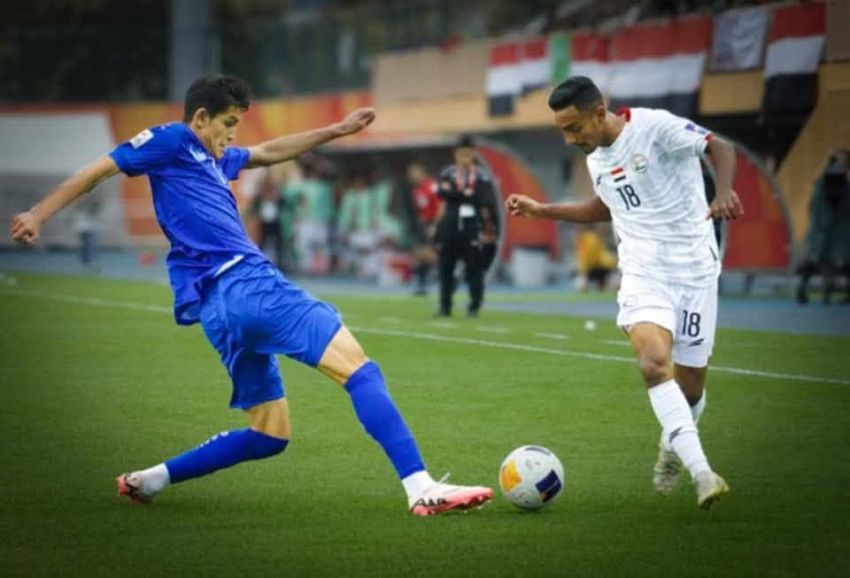 من مباراة منتخب الشباب اليمني مع نظير الأزوبكي - سبأ