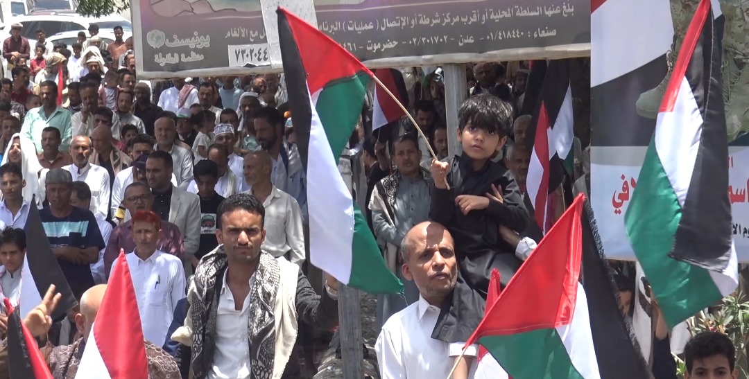 تغطية خاصة | وقفة احتجاجية في تعز تضامناً مع غزة ورفضاً لخطط التهجير والصمت العربي &quot;المخزي&quot; (فيديو)